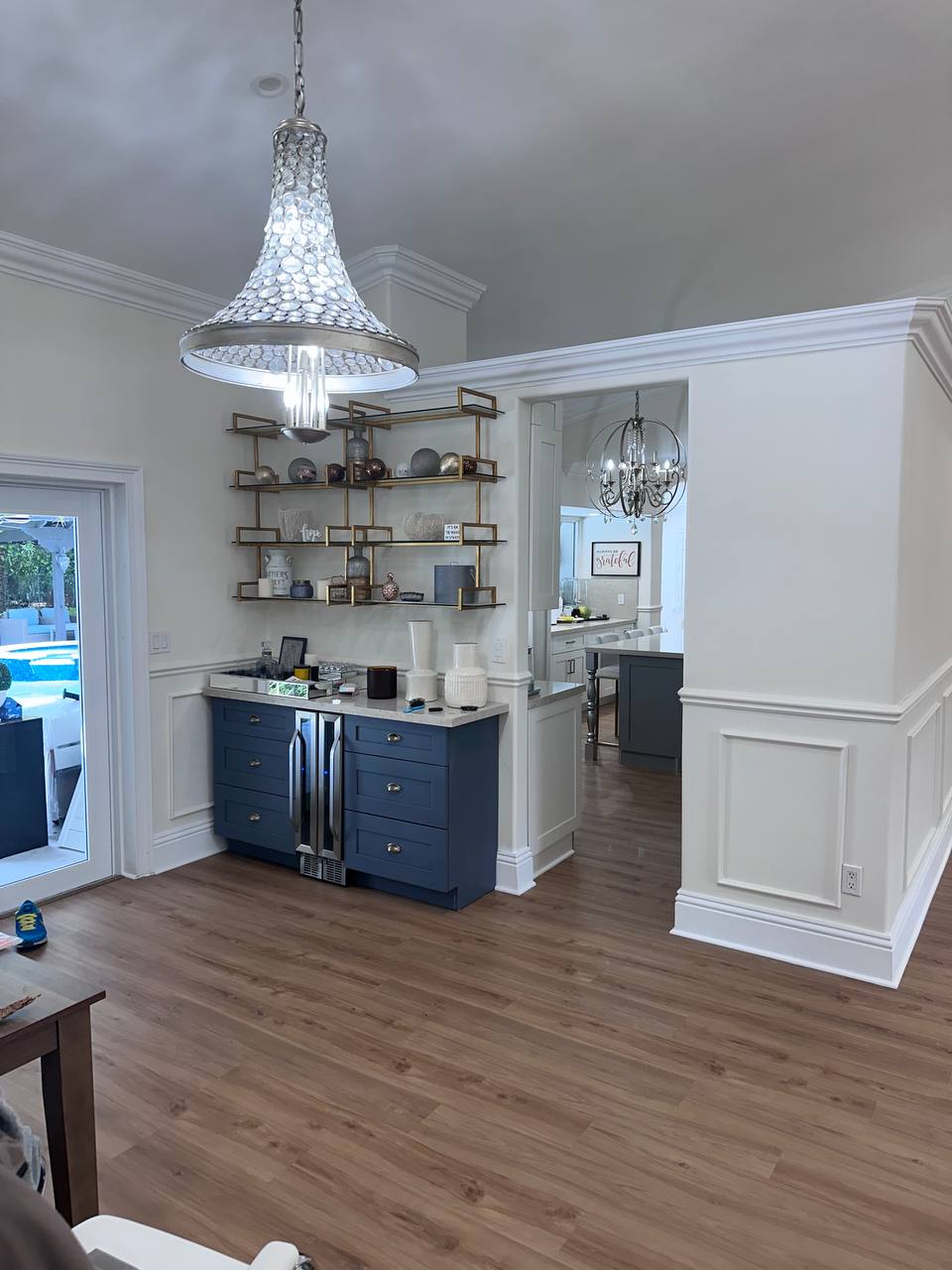 Custom beverage station and millwork in the Sunny Isles residence